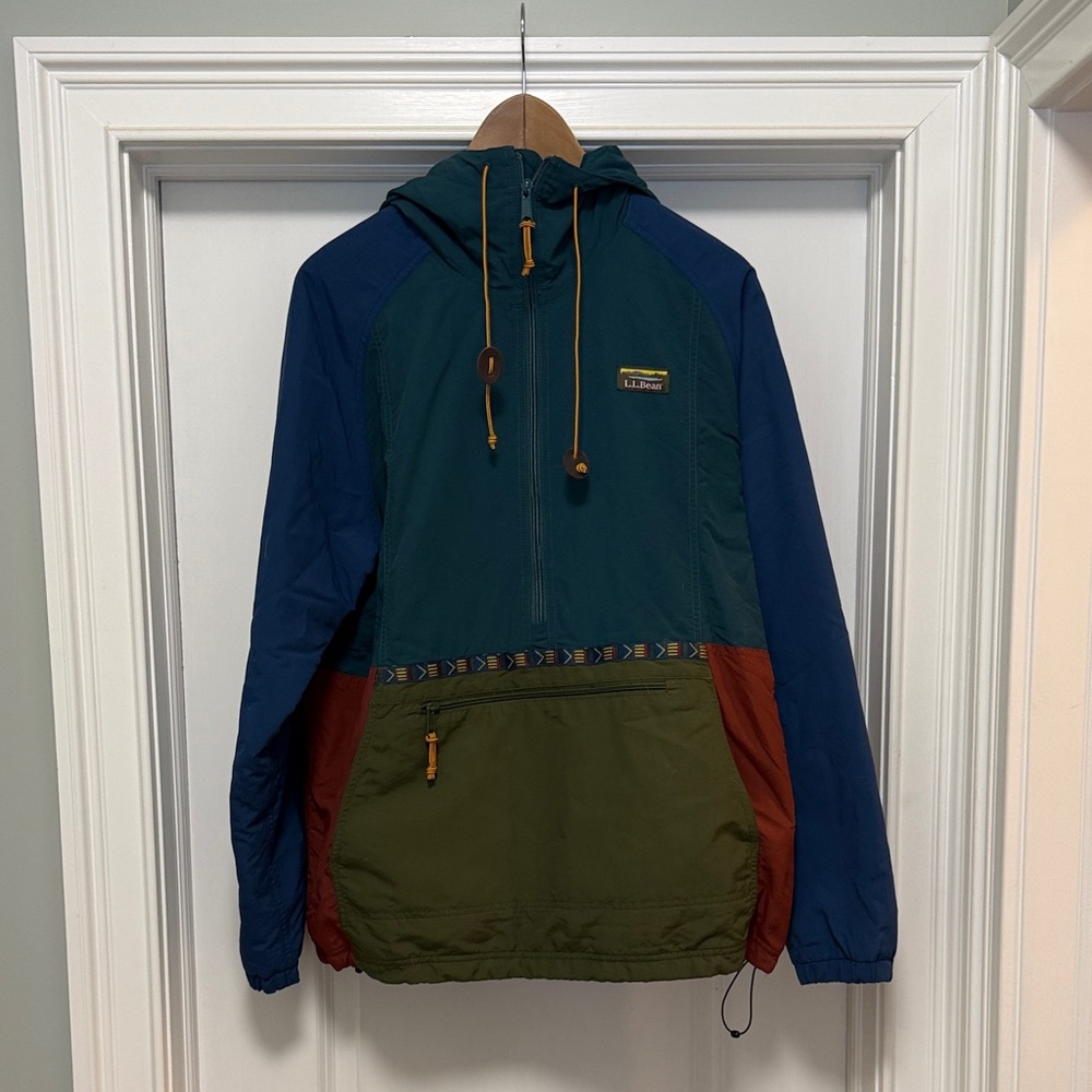 L.L. Bean Men's multicolor mountain classic anorak jacket half-zip